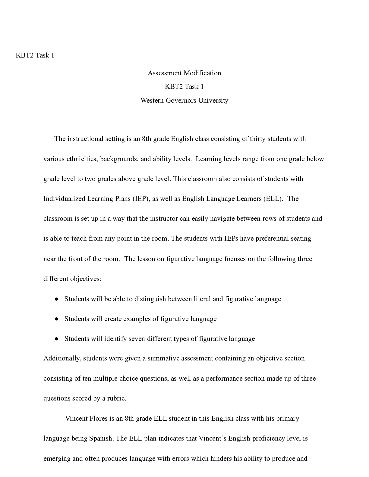 Preview image of Assessment Modification Task 2.docx  KBT2 Task 1  Assessment Modification  KBT2 Task 1  We document